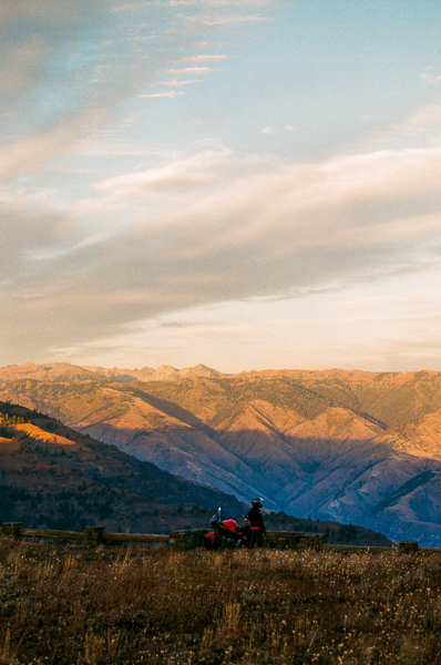 a landscape of the sunset in hells valley idaho