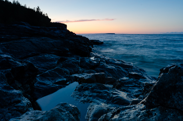 a sunset looking over lake huron