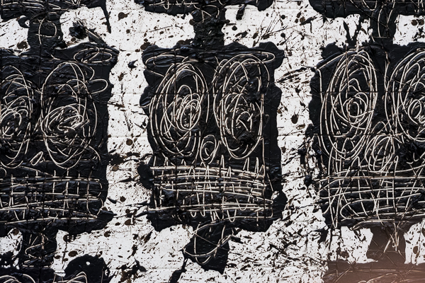 a close up of Rashid Johnson's artwork