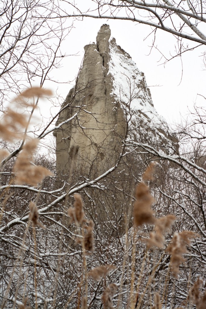 A snowy image of the Scarborough Bluffs.
