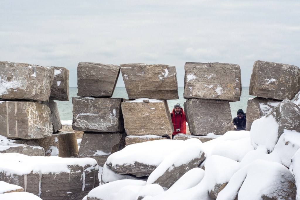 A snowy image of the Scarborough Bluffs.
