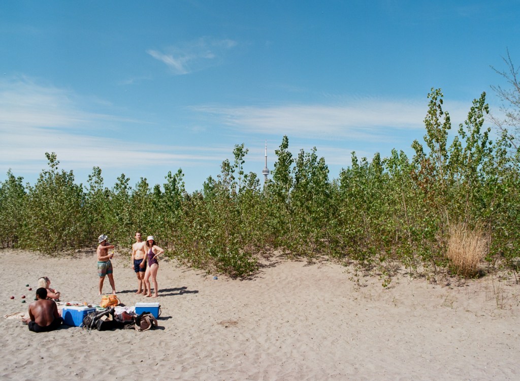 A view of the CN Tower from Toronto Island.