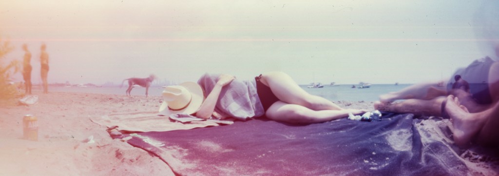 A beach landscape taken with a pinhole camera.