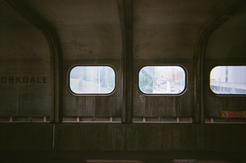 Subway stations of the TTC, shot with an Ilfocolor single use camera.