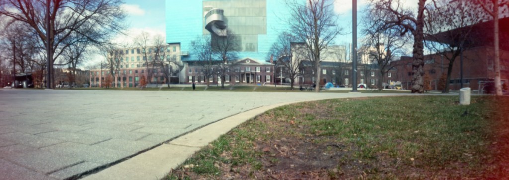 Grange Park in Toronto, Ontario. Shot on an Ondu pinhole 6x17 camera on Kodak Ektar. 