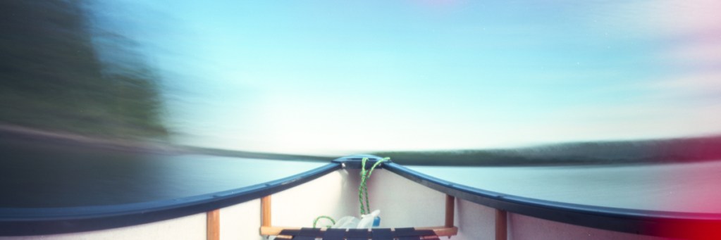 A long exposure image of a canoe.