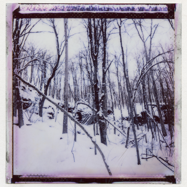 A square landscape image of a snowy landscape
