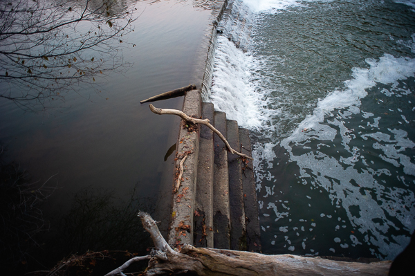 A landscape image of a damn on the Humber River.