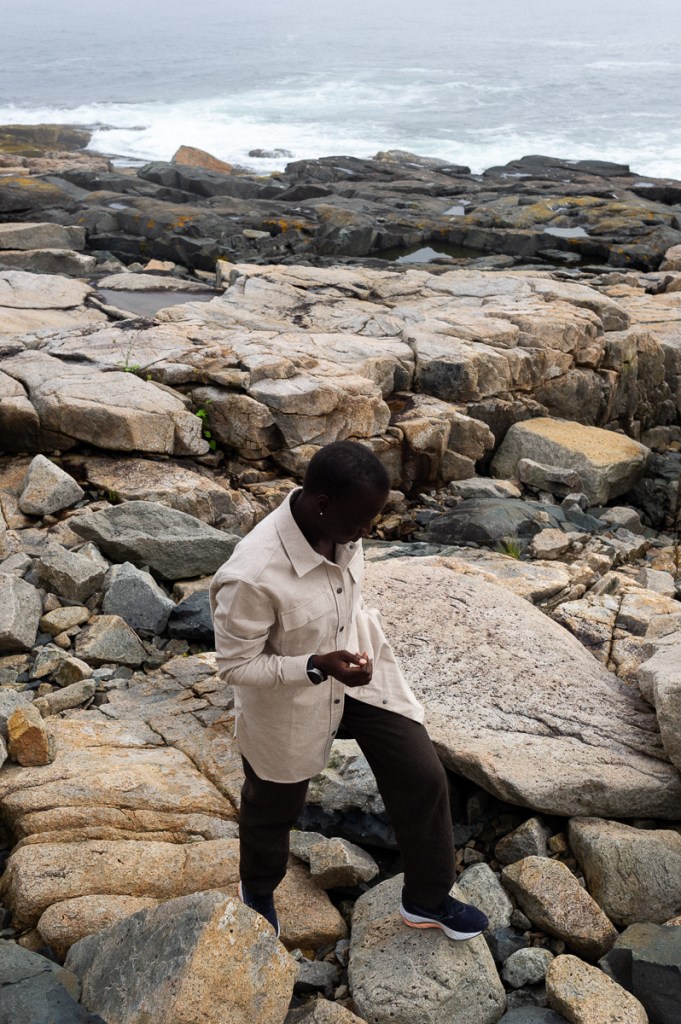 portrait of a woman on the coastline