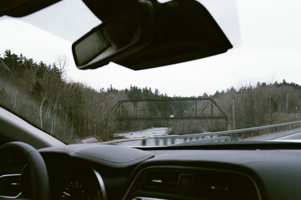 a landscape shot through a car windshield