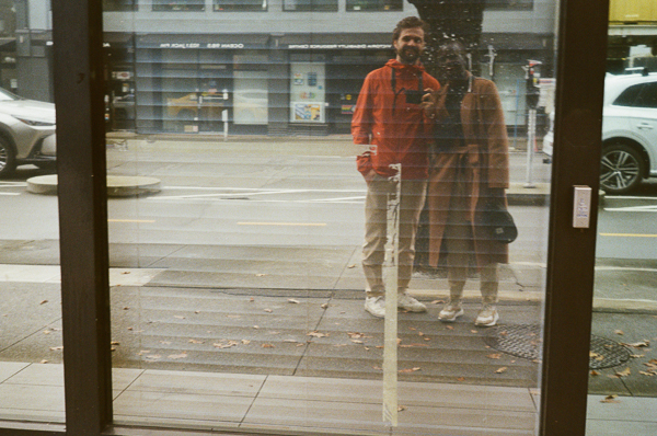 a selfie in a shop window