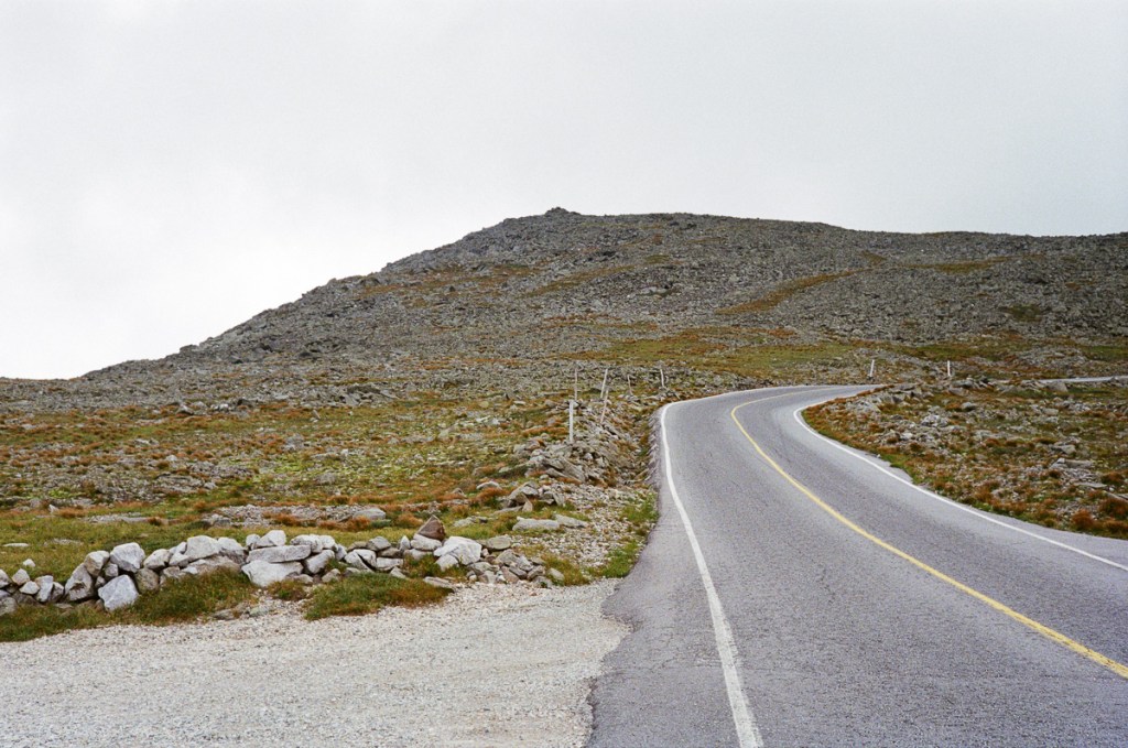 a landscape image of the road up mt washinton