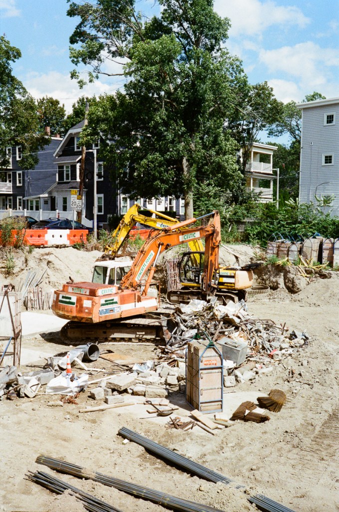 a photo of a construction site in jamaica plains